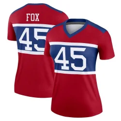 Women's Tomon Fox New York Giants No.45 Legend Century Alternate Jersey - Red
