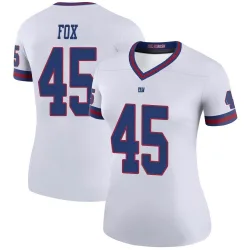 Women's Tomon Fox New York Giants No.45 Legend Color Rush Jersey - White
