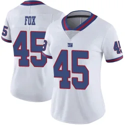 Women's Tomon Fox New York Giants No.45 Limited Color Rush Jersey - White