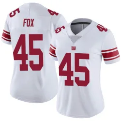 Women's Tomon Fox New York Giants No.45 Limited Vapor Untouchable Jersey - White
