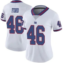 Women's Trace Ford New York Giants No.46 Limited Color Rush Jersey - White