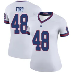 Women's Trace Ford New York Giants No.48 Legend Color Rush Jersey - White
