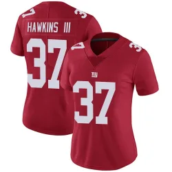 Women's Tre Hawkins III New York Giants No.37 Limited Alternate Vapor Untouchable Jersey - Red