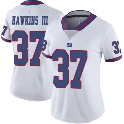 Women's Tre Hawkins III New York Giants No.37 Limited Color Rush Jersey - White