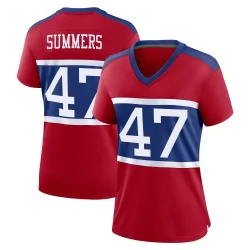 Women's Ty Summers New York Giants No.47 Game Century Alternate Jersey - Red