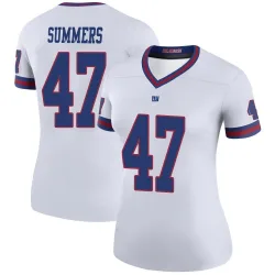 Women's Ty Summers New York Giants No.47 Legend Color Rush Jersey - White