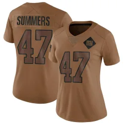 Women's Ty Summers New York Giants No.47 Limited 2023 Salute To Service Jersey - Brown