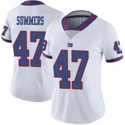 Women's Ty Summers New York Giants No.47 Limited Color Rush Jersey - White