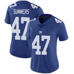 Women's Ty Summers New York Giants No.47 Limited Team Color Vapor Untouchable Jersey - Royal