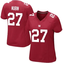 Women's Tyler Nubin New York Giants No.27 Game Alternate Jersey - Red