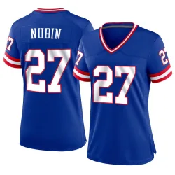Women's Tyler Nubin New York Giants No.27 Game Classic Jersey - Royal