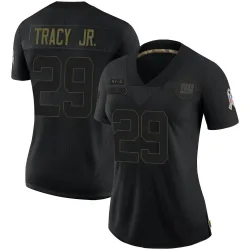 Women's Tyrone Tracy Jr. New York Giants No.29 Limited 2020 Salute To Service Jersey - Black