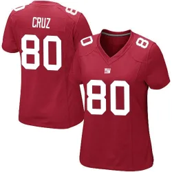 Women's Victor Cruz New York Giants No.80 Game Alternate Jersey - Red