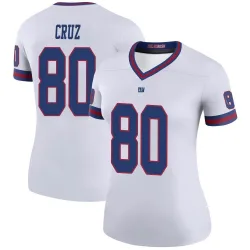 Women's Victor Cruz New York Giants No.80 Legend Color Rush Jersey - White