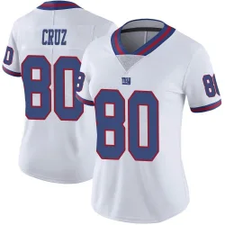 Women's Victor Cruz New York Giants No.80 Limited Color Rush Jersey - White