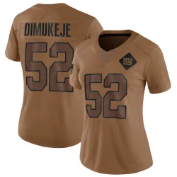 Women's Victor Dimukeje New York Giants No.52 Limited 2023 Salute To Service Jersey - Brown