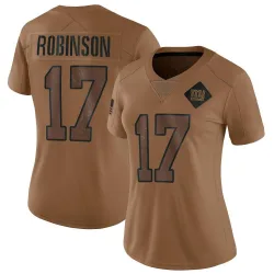 Women's Wan'Dale Robinson New York Giants No.17 Limited 2023 Salute To Service Jersey - Brown
