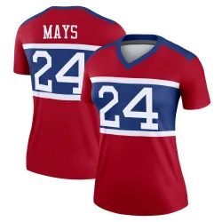 Women's Willie Mays New York Giants No.24 Legend Century Alternate Jersey - Red