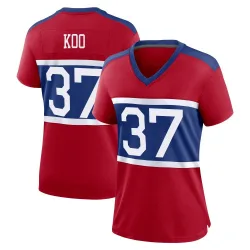 Women's Younghoe Koo New York Giants No.37 Game Century Alternate Jersey - Red