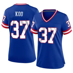 Women's Younghoe Koo New York Giants No.37 Game Classic Jersey - Royal