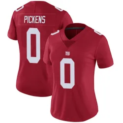 Women's Zacch Pickens New York Giants No.0 Limited Alternate Vapor Untouchable Jersey - Red