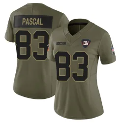 Women's Zach Pascal New York Giants No.83 Limited 2025 Salute to Service Jersey - Olive