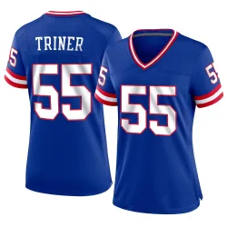 Women's Zach Triner New York Giants No.55 Game Classic Jersey - Royal