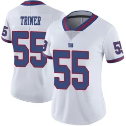 Women's Zach Triner New York Giants No.55 Limited Color Rush Jersey - White