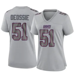 Women's Zak DeOssie New York Giants No.51 Game Atmosphere Fashion Jersey - Gray