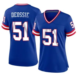 Women's Zak DeOssie New York Giants No.51 Game Classic Jersey - Royal
