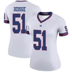 Women's Zak DeOssie New York Giants No.51 Legend Color Rush Jersey - White