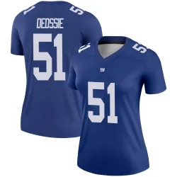 Women's Zak DeOssie New York Giants No.51 Legend Jersey - Royal