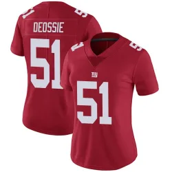 Women's Zak DeOssie New York Giants No.51 Limited Alternate Vapor Untouchable Jersey - Red
