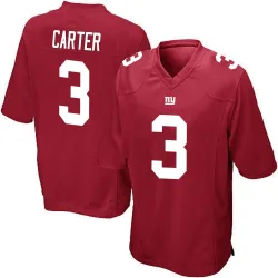 Youth Abdul Carter New York Giants No.3 Game Alternate Jersey - Red