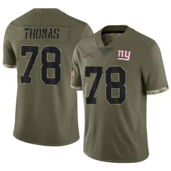 Youth Andrew Thomas New York Giants No.78 Limited 2022 Salute To Service Jersey - Olive