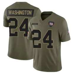 Youth Ar'Darius Washington New York Giants No.24 Limited 2025 Salute to Service Jersey - Olive