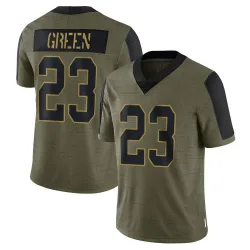 Youth Art Green New York Giants No.23 Limited 2021 Salute To Service Jersey - Olive