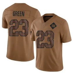 Youth Art Green New York Giants No.23 Limited 2023 Salute To Service Jersey - Brown
