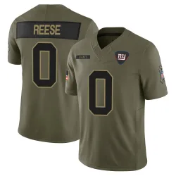 Youth Arvell Reese New York Giants No.0 Limited 2025 Salute to Service Jersey - Olive