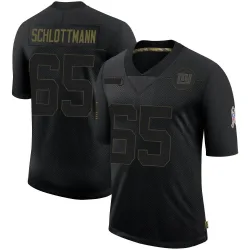 Youth Austin Schlottmann New York Giants No.65 Limited 2020 Salute To Service Retired Jersey - Black