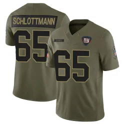 Youth Austin Schlottmann New York Giants No.65 Limited 2025 Salute to Service Jersey - Olive