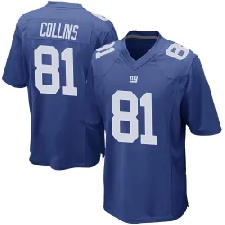 Youth Beaux Collins New York Giants No.81 Game Team Color Jersey - Royal