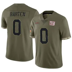 Youth Ben Barten New York Giants No.0 Limited 2022 Salute To Service Jersey - Olive
