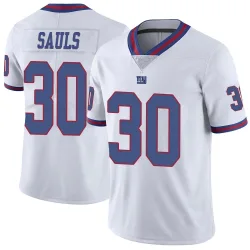 Youth Ben Sauls New York Giants No.30 Limited Color Rush Jersey - White
