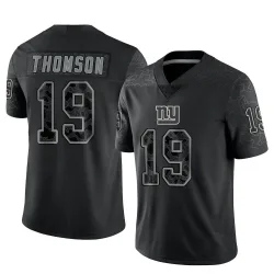 Youth Bobby Thomson New York Giants No.19 Limited Reflective Jersey - Black