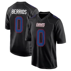 Youth Braxton Berrios New York Giants No.0 Game Carbon Fashion Jersey - Black