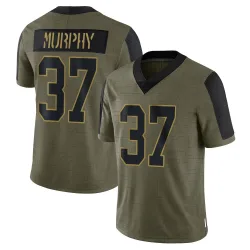 Youth Caleb Murphy New York Giants No.37 Limited 2021 Salute To Service Jersey - Olive