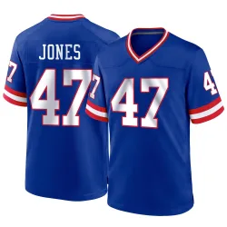 Youth Cam Jones New York Giants No.47 Game Classic Jersey - Royal