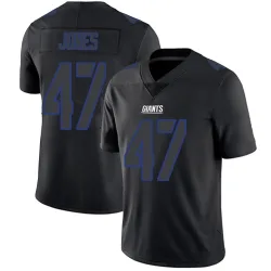 Youth Cam Jones New York Giants No.47 Limited Jersey - Black Impact