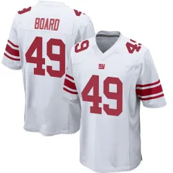 Youth Chris Board New York Giants No.49 Game Jersey - White